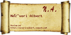 Néveri Albert névjegykártya
